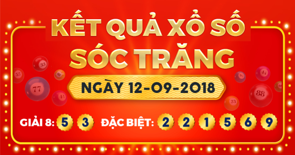 Kết quả xổ số Sóc Trăng ngày 12/9/2018