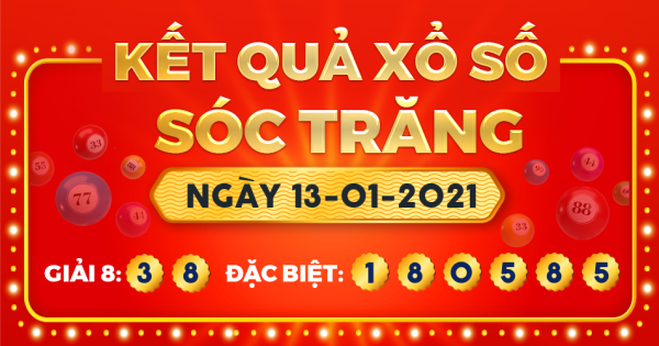 Kết quả xổ số Sóc Trăng ngày 13/1/2021
