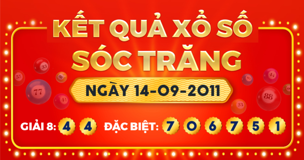 Kết quả xổ số Sóc Trăng ngày 14/9/2011