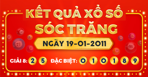 Kết quả xổ số Sóc Trăng ngày 19/1/2011
