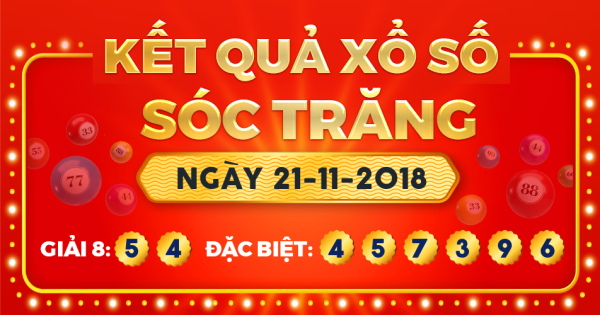 Kết quả xổ số Sóc Trăng ngày 21/11/2018