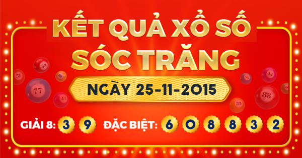 Kết quả xổ số Sóc Trăng ngày 25/11/2015