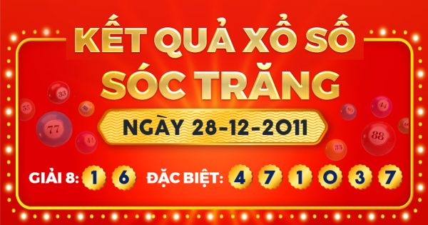 Kết quả xổ số Sóc Trăng ngày 28/12/2011