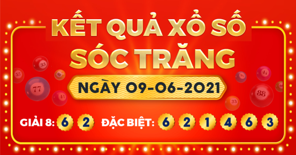 Kết quả xổ số Sóc Trăng ngày 9/6/2021